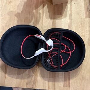 Wireless Red and White Earbuds with Case